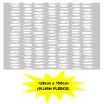 Grey Fleece Blanket with White Lines